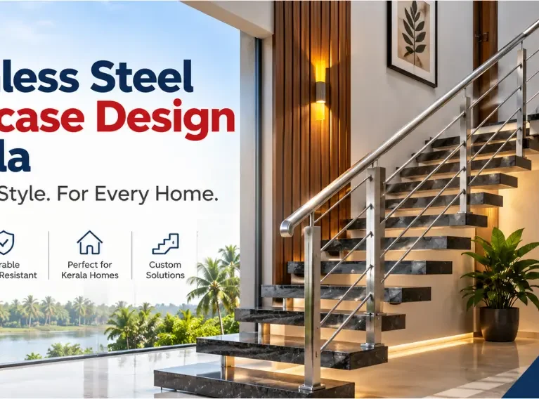Stainless steel staircase design Kerala